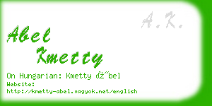 abel kmetty business card